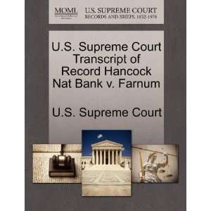  U.S. Supreme Court Transcript of Record Hancock Nat Bank v 