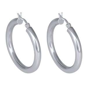   Sterling Silver Tarnish Free Hoop Earrings B/New 1.25 Inch Jewelry