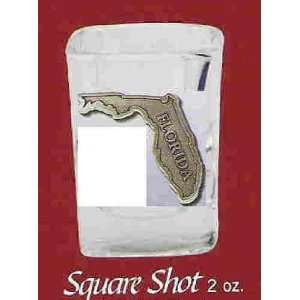  Florida Square Shot Glass 2 oz Set of 2