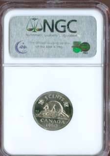1960 CANADA 5 CENTS NGC MS65 SOLO FINEST GRADED .  