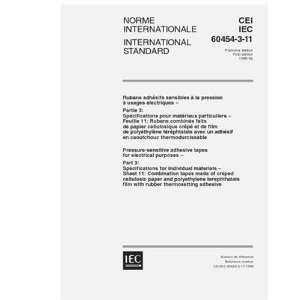  IEC 60454 3 11 Ed. 1.0 b:1998, Pressure sensitive adhesive 