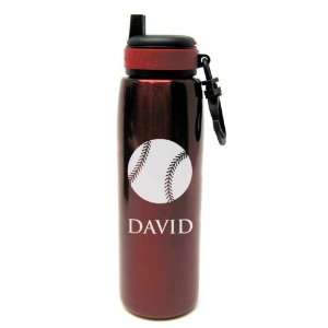  Baseball Etched Stainless Water Bottle: Sports & Outdoors