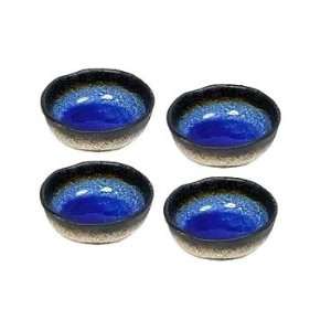  Set of Four Cobalt Blue Kosui Japanese Soy Sauce Dipping Bowls 3 1 