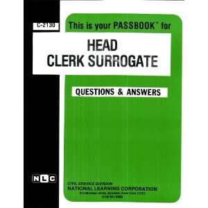 Head Clerk (Surrogate) (9780837321301) Jack Rudman, National 