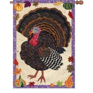  Textured Turkey Thanksgiving House Flag: Home & Kitchen