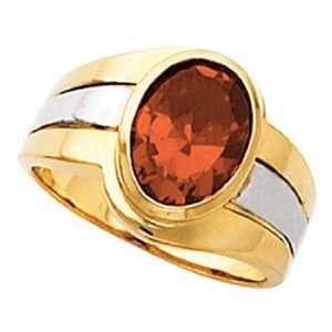 14K Two Tone Gold Mexican Fire Opal Ring: Jewelry