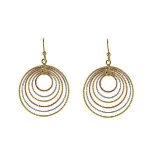  CleverEves 14Kt Gold 3 Color Earring Circles CleverEve 