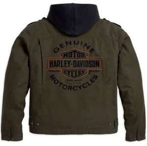 Harley Davidson ROAD WARRIOR 3 in 1 Cotton Canvas Jacket 