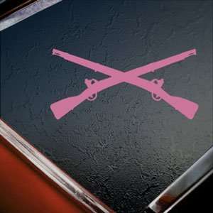  Army Infantry Crossed Rifles Pink Decal Window Pink 