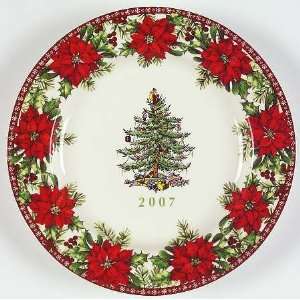 Spode Christmas Tree Green Trim 2007 Collector Plate, Fine China 