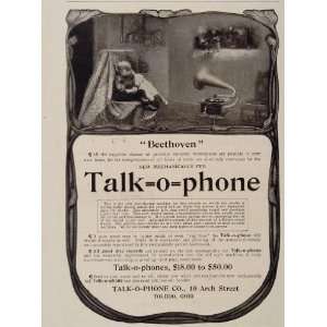   Talk O Phone Gramophone Phonograph   Original Print Ad