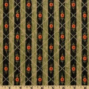  44 Wide Rise N Shine Fence Green/Black Fabric By The 