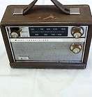 Vintage Arvin Transistor Radio With Leather Case Works Good Chestnut 
