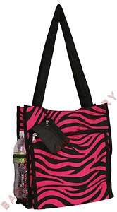 Tote Bag Purse Zebra Pink Stripes Embroidery Rhinestone Transfer 