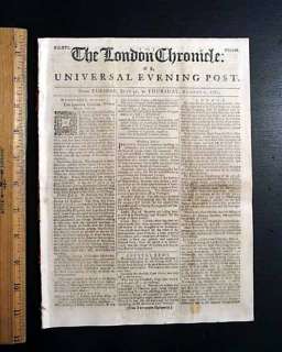   England Newspaper CHEROKEES & Creek INDIANS Pre Revolutionary War UK