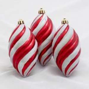 New   140 mm Shatterproof Red and White Stripe Finial Case Pack 36 by 