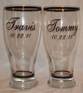 Personalized Wedding Groom/Groomsmen Pilsner Beer Glass Gift  