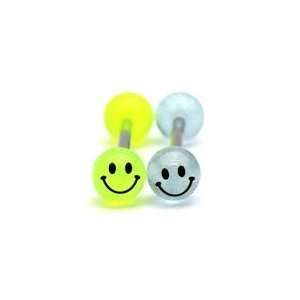  Glow in the Dark Smiley Face Tongue Ring / Barbell 