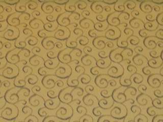 Gold Black Swirl Pattern Upholstery Fabric bty  