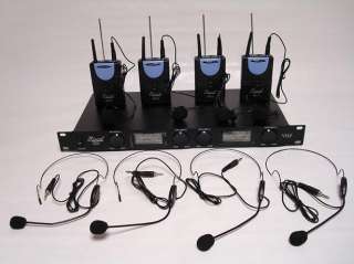 four channel vhf receiver 4 lapel headset mics with transmitters 1 1 