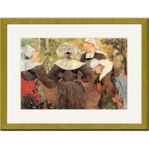   /Matted Print 17x23, The Dance of 4 Women of Breton