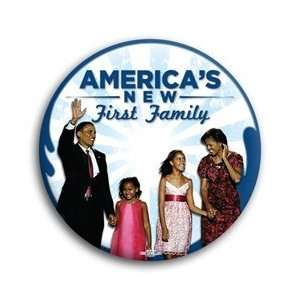  Americas New First Family Obama Photo Button   3 