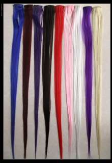 Fashion Colorful Clip On Hair Wigs Long 23  