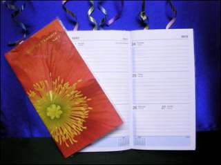 Vibrant Red Flower Pocket Weekly Planner New 2012  