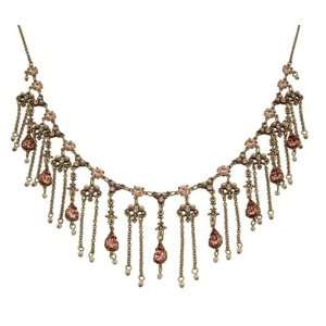 Intricate Vintage Inspired Drop Michal Negrin Necklace Made From Brass 