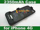 2350mah black mobile battery charger case housing for iphone 4th