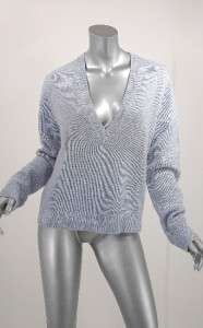 MICHAEL KORS Sky Blue 100% CASHMERE V Neck Sweater Good Weight L Like 