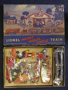 Lionel Mickey Mouse Circus Train, 1930s, in box, EXC  