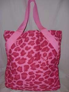 Victorias Secret LOVE PINK Large LEOPARD Canvas TOTE Book BAG Carry 