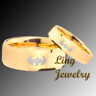 Tungsten Batman 2 pcs His Hers Wedding Ring Set SZ 4 13  