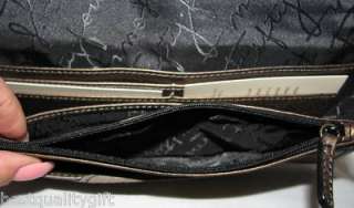 FOSSIL PEWTER WHITNEY PATCH WORK LTHR CLUTCH WALLET NWT  