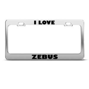 Love Zebus Zebu Animal license plate frame Stainless Metal Tag 