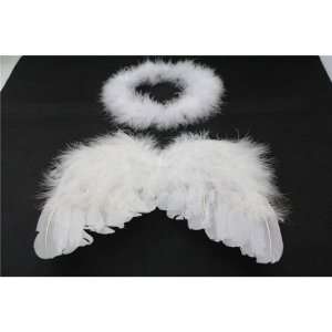  Baby 0 6mo White Angel Feather Wings + Halo: Baby