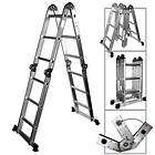   Aluminum Extension Step Ladder Max 300lbs Inspection Roofing  