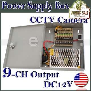9CH 8CH Security CCTV Camera Power Supply Distribution Box DC 12V 