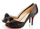 NEW Christian Louboutin Knotted Greissimo 85 Black Leather Pumps 