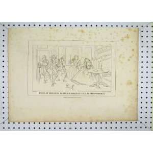  1809 Antique Men Women Sketch House Scene Boydell Cook 