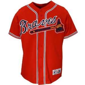   Atlanta Braves Red Youth Replica Alternate Baseball Jersey: Sports