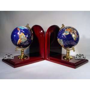   Jewel Gemstone World Map Globe Globes Bookend Bookends
