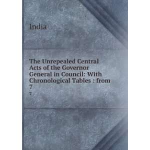   General in Council With Chronological Tables  from . 7 India Books
