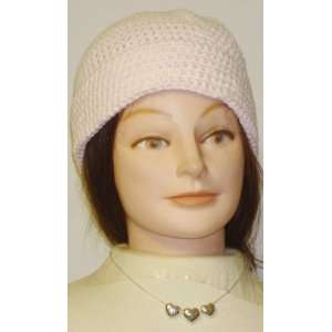  Hand Crocheted Light Pink Cotton Skull Cap Offered in 