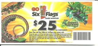 SIX FLAGS Magic Mountain $25 OFF up to 4 Tickets & $10 OFF Hurricane 