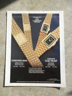 1986 Print Ad Longines 1000 and Gold Medal Watch Watches  