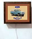 ford bronco 1971 retro advertising sales service dealer shop light