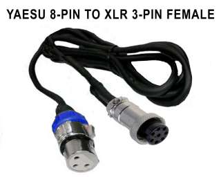 YAESU 8 PIN MICROPHONE TO XLR FEMALE JACK (OR XLR MALE)  