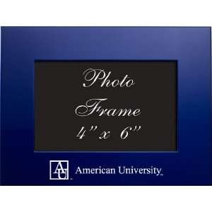   American University   4x6 Brushed Metal Picture Frame   Blue: Sports